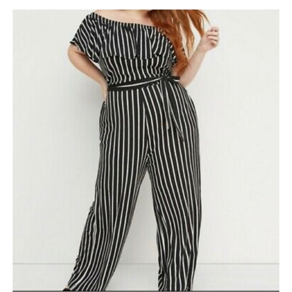 Lane Bryant Striped Jumpsuit